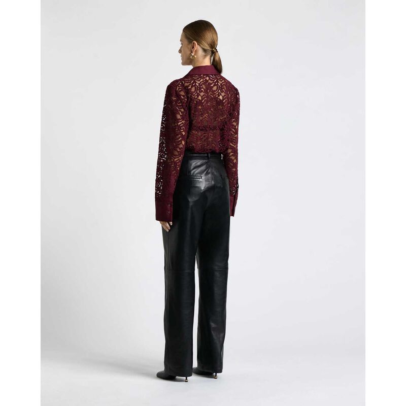 Cue European Flocked Lace Shirt image number 1
